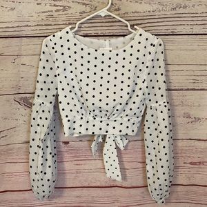 Superdown cropped polka dot top